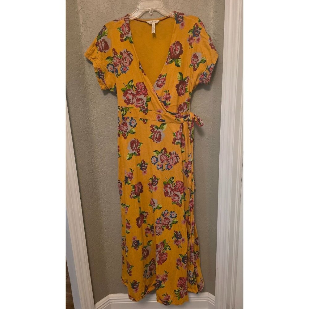 Matilda Jane Alana Marigold Wrap Maxi Dress S Belted Cotton Pockets